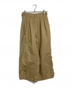 MUVEILミュベール）の古着「フリルワイドパンツ」｜ベージュ