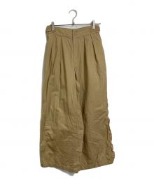 MUVEIL（ミュベール）の古着「フリルワイドパンツ」｜ベージュ