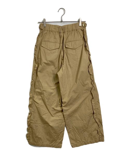 MUVEIL（ミュベール）MUVEIL (ミュベール) フリルワイドパンツ ベージュ サイズ:38の古着・服飾アイテム