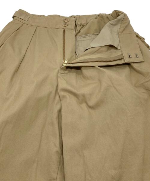 MUVEIL（ミュベール）MUVEIL (ミュベール) フリルワイドパンツ ベージュ サイズ:38の古着・服飾アイテム