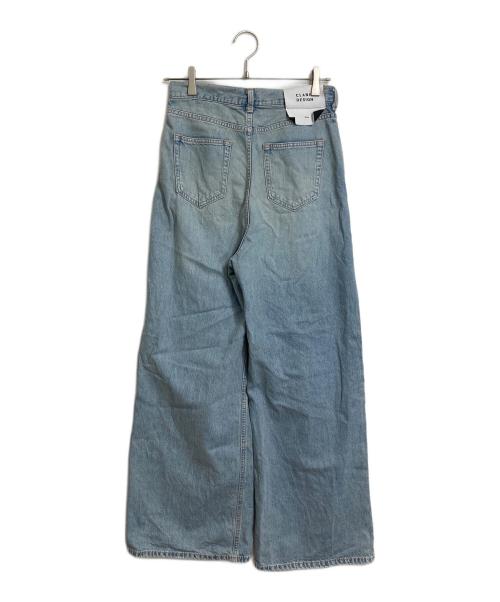 CLANE（クラネ）CLANE (クラネ) SuzuHirose (スズヒロセ) TUCK WIDE DENIM PANTS 広瀬すずコラボ　5ポケット ブルー サイズ:2の古着・服飾アイテム