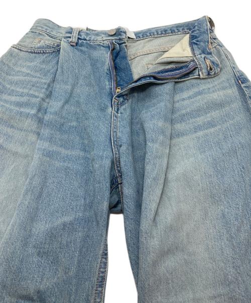 CLANE（クラネ）CLANE (クラネ) SuzuHirose (スズヒロセ) TUCK WIDE DENIM PANTS 広瀬すずコラボ　5ポケット ブルー サイズ:2の古着・服飾アイテム