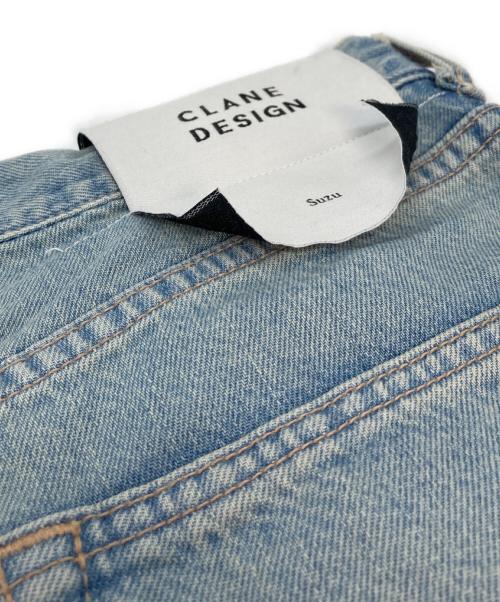 CLANE（クラネ）CLANE (クラネ) SuzuHirose (スズヒロセ) TUCK WIDE DENIM PANTS 広瀬すずコラボ　5ポケット ブルー サイズ:2の古着・服飾アイテム