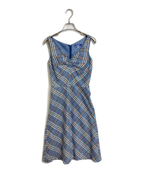 BURBERRY BLUE LABEL（バーバリー ブルー レーベル）BURBERRY BLUE LABEL (バーバリーロンドンブルーレーベル) ノヴァチェックノースリーブワンピース　バーバリーチェック ブルー サイズ:36の古着・服飾アイテム