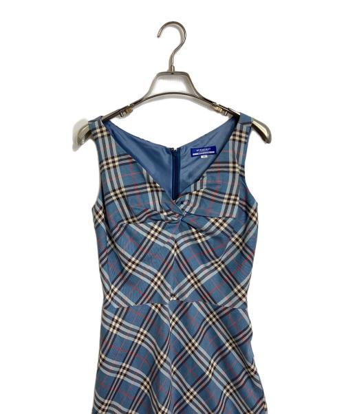 BURBERRY BLUE LABEL（バーバリー ブルー レーベル）BURBERRY BLUE LABEL (バーバリーロンドンブルーレーベル) ノヴァチェックノースリーブワンピース　バーバリーチェック ブルー サイズ:36の古着・服飾アイテム