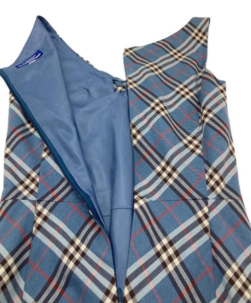 BURBERRY BLUE LABEL（バーバリー ブルー レーベル）BURBERRY BLUE LABEL (バーバリーロンドンブルーレーベル) ノヴァチェックノースリーブワンピース　バーバリーチェック ブルー サイズ:36の古着・服飾アイテム