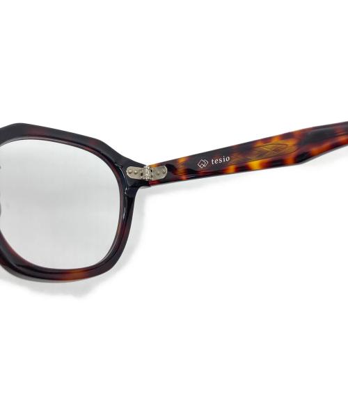 tesio（テシオ）tesio (テシオ) NAMIKI 伊達メガネ　谷口眼鏡製 RBH/レッドブラウンハバナ サイズ:49□23の古着・服飾アイテム
