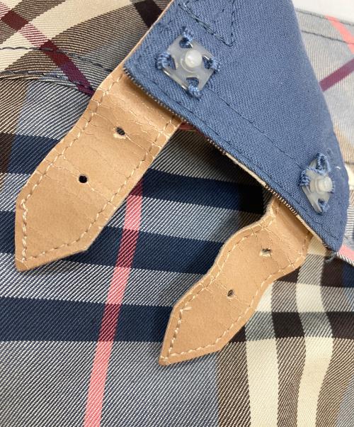 BURBERRY BLUE LABEL（バーバリー ブルー レーベル）BURBERRY BLUE LABEL (バーバリーロンドンブルーレーベル) ノヴァチェックラップミニスカート　バーバリーチェック ベージュ×ブルー サイズ:38の古着・服飾アイテム