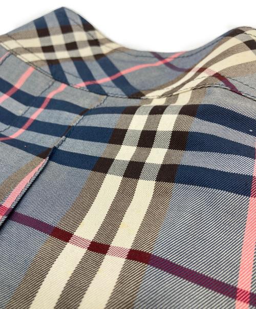 BURBERRY BLUE LABEL（バーバリー ブルー レーベル）BURBERRY BLUE LABEL (バーバリーロンドンブルーレーベル) ノヴァチェックラップミニスカート　バーバリーチェック ベージュ×ブルー サイズ:38の古着・服飾アイテム