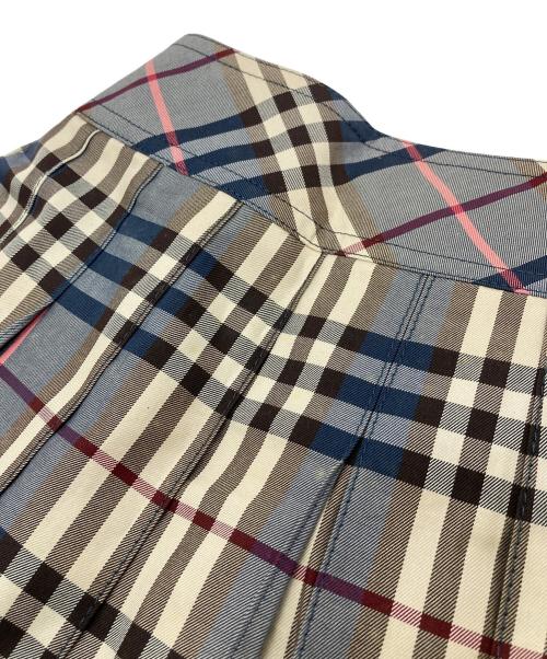 BURBERRY BLUE LABEL（バーバリー ブルー レーベル）BURBERRY BLUE LABEL (バーバリーロンドンブルーレーベル) ノヴァチェックラップミニスカート　バーバリーチェック ベージュ×ブルー サイズ:38の古着・服飾アイテム