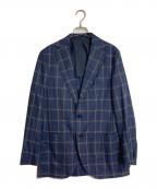 UNITED ARROWSユナイテッドアローズ）の古着「チェックテーラードジャケット」｜ネイビー×ブラウン