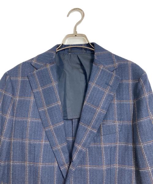 UNITED ARROWS（ユナイテッドアローズ）UNITED ARROWS (ユナイテッドアローズ) チェックテーラードジャケット ネイビー×ブラウン サイズ:46の古着・服飾アイテム