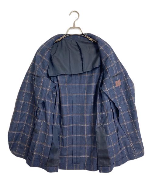 UNITED ARROWS（ユナイテッドアローズ）UNITED ARROWS (ユナイテッドアローズ) チェックテーラードジャケット ネイビー×ブラウン サイズ:46の古着・服飾アイテム
