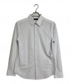 theoryセオリー）の古着「Sylvain ND A Structure ストライプロングスリーブジャージーシャツ」｜ホワイト×グレー