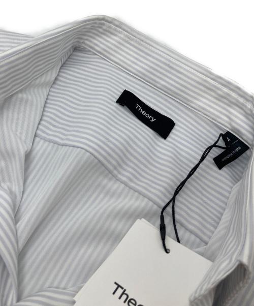 theory（セオリー）theory (セオリー) Sylvain ND A Structure ストライプロングスリーブジャージーシャツ ホワイト×グレー サイズ:XSの古着・服飾アイテム