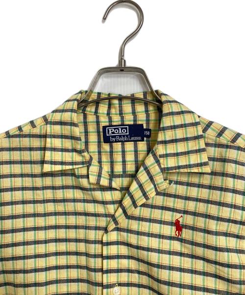 POLO RALPH LAUREN（ポロ・ラルフローレン）POLO RALPH LAUREN (ポロ・ラルフローレン) 90’Sオープンカラーシャツ　コットンシャツ　90年代 イエロー サイズ:150の古着・服飾アイテム