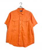 POLO RALPH LAURENポロ・ラルフローレン）の古着「【古着】リネンコットン半袖シャツ　リネン混シャツ」｜オレンジ