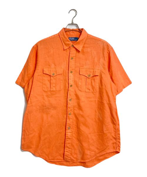 POLO RALPH LAUREN（ポロ・ラルフローレン）POLO RALPH LAUREN (ポロ・ラルフローレン) 【古着】リネンコットン半袖シャツ　リネン混シャツ オレンジ サイズ:XLの古着・服飾アイテム