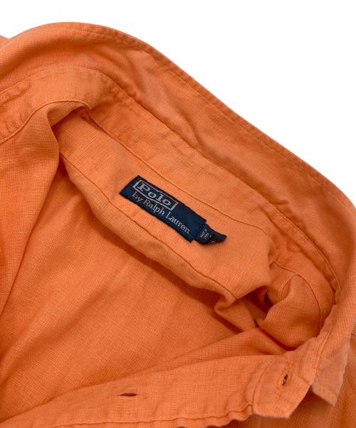 POLO RALPH LAUREN（ポロ・ラルフローレン）POLO RALPH LAUREN (ポロ・ラルフローレン) 【古着】リネンコットン半袖シャツ　リネン混シャツ オレンジ サイズ:XLの古着・服飾アイテム
