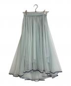 furfurファーファー）の古着「2WAYレイヤードトリミングスカート　チュールスカート　25年モデル」｜ミントグリーン