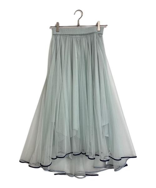 furfur（ファーファー）FURFUR (ファーファー) 2WAYレイヤードトリミングスカート　チュールスカート　25年モデル ミントグリーン サイズ:FREEの古着・服飾アイテム