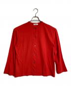 THE SHINZONEザ シンゾーン）の古着「HIGH TWIST COTTON CARDIGAN  ハイツイストコットンカーディガン 長袖カーディガン　コットンカーディガン　日本製」｜オレンジ