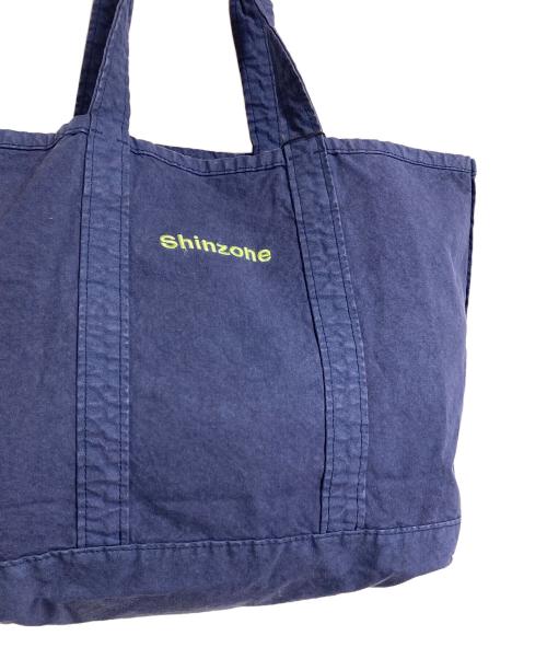 Shinzone（シンゾーン）Shinzone (シンゾーン) トートバッグ　キャンバストートバッグ　Shinzone　Tote ロゴ刺繍 ネイビー サイズ:実寸参照の古着・服飾アイテム