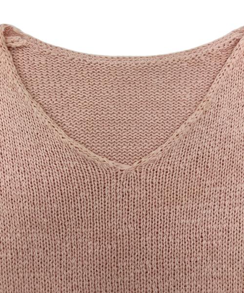 JOURNAL STANDARD（ジャーナルスタンダード）JOURNAL STANDARD (ジャーナルスタンダード) テープヤーンVプルオーバー　長袖ニット　薄手ニット　25年モデル ピンク サイズ:実寸参照の古着・服飾アイテム