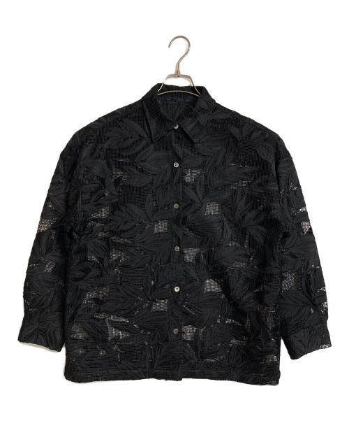 JOURNAL STANDARD（ジャーナルスタンダード）JOURNAL STANDARD (ジャーナルスタンダード) メッシュフラワーレギュラーシャツ　長袖シャツ　 ブラック サイズ:実寸参照の古着・服飾アイテム