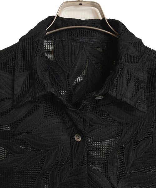 JOURNAL STANDARD（ジャーナルスタンダード）JOURNAL STANDARD (ジャーナルスタンダード) メッシュフラワーレギュラーシャツ　長袖シャツ　 ブラック サイズ:実寸参照の古着・服飾アイテム