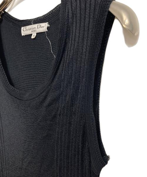 Christian Dior Sports（クリスチャン ディオールスポーツ）Christian Dior Sports (クリスチャン ディオールスポーツ) ノースリーブワンピース　レーヨンワンピース ブラック サイズ:Mの古着・服飾アイテム