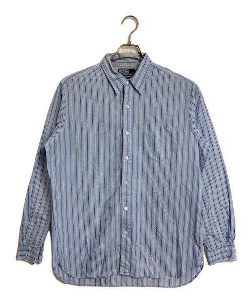 POLO RALPH LAUREN（ポロ・ラルフローレン）POLO RALPH LAUREN (ポロ・ラルフローレン) 【古着】コットンストライプシャツ　長袖シャツ　 NELSON CLASSIC FIT ポニーなし 90年代 NXVT ブルー サイズ:Mの古着・服飾アイテム