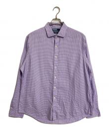 POLO RALPH LAUREN（ポロ・ラルフローレン）の古着「チェックシャツ　長袖シャツ　コットンシャツ　オーバーサイズ　」｜パープル×ホワイト