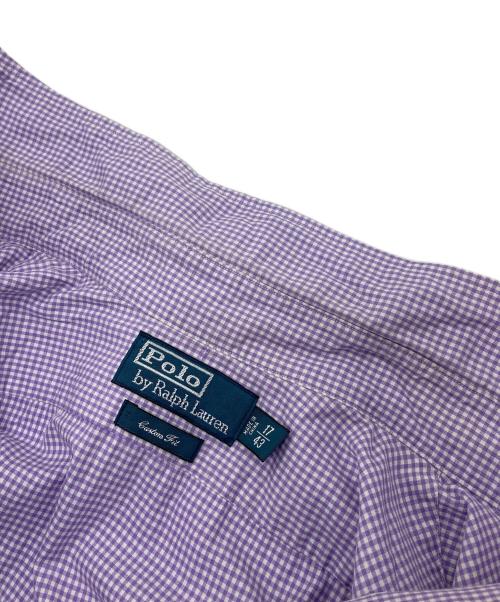 POLO RALPH LAUREN（ポロ・ラルフローレン）POLO RALPH LAUREN (ポロ・ラルフローレン) チェックシャツ　長袖シャツ　コットンシャツ　オーバーサイズ　 パープル×ホワイト サイズ:17/43の古着・服飾アイテム