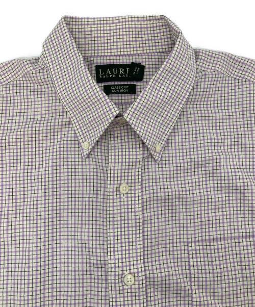 LAUREN RALPH LAUREN（ローレンラルフローレン）LAUREN RALPH LAUREN (ローレンラルフローレン) 【古着】チェックシャツ パープル×ホワイト サイズ:17  1／2の古着・服飾アイテム