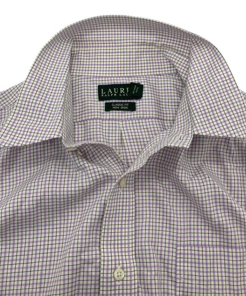 LAUREN RALPH LAUREN（ローレンラルフローレン）LAUREN RALPH LAUREN (ローレンラルフローレン) 【古着】チェックシャツ パープル×ホワイト サイズ:17  1／2の古着・服飾アイテム