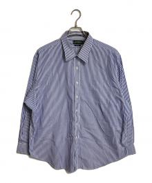 LAUREN RALPH LAUREN（ローレンラルフローレン）の古着「【古着】ビックサイズストライプシャツ　長袖シャツ　オーバーサイズ　ポケットシャツ」｜ブルー×ホワイト
