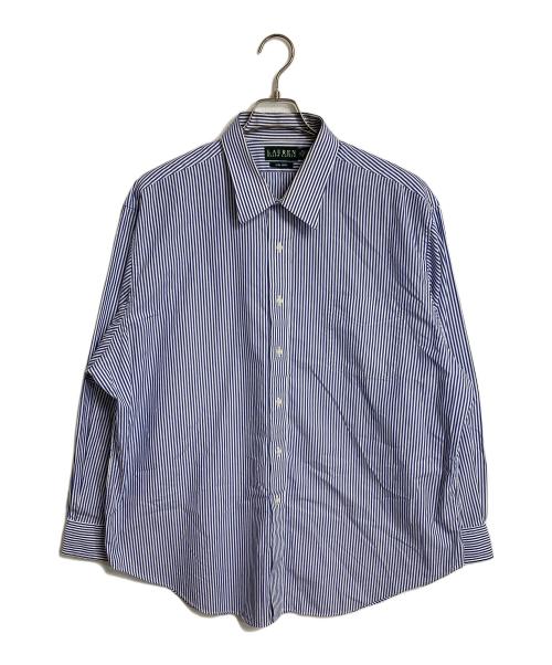 LAUREN RALPH LAUREN（ローレンラルフローレン）LAUREN RALPH LAUREN (ローレンラルフローレン) 【古着】ビックサイズストライプシャツ　長袖シャツ　オーバーサイズ　ポケットシャツ ブルー×ホワイト サイズ:18 34/33の古着・服飾アイテム