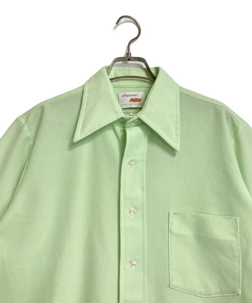 ARROW（アロー）ARROW (アロー) 【古着】70’S 半袖ポリシャツ　ポリエステルシャツ　70年代 グリーン サイズ:15 1／2の古着・服飾アイテム