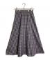 UNTITLED（アンタイトル）の古着「ギンガムチェックAラインスカート 後ろウエストゴム　洗える　日本製」｜ネイビー×ブラウン