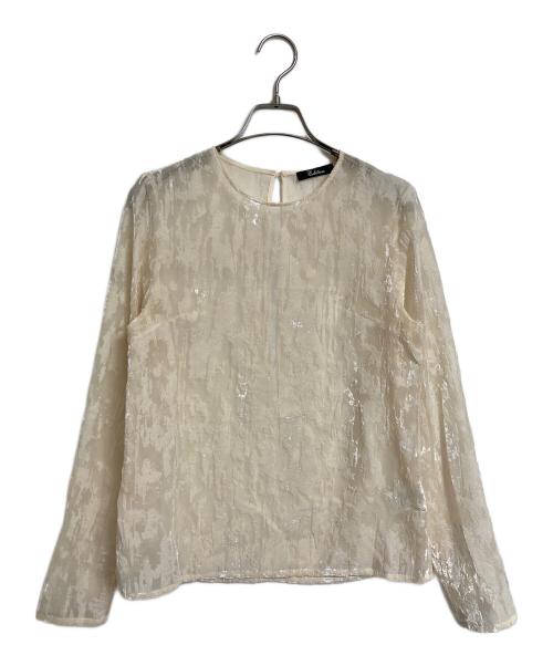 edition（エディション）edition (エディション) シアーオパール ロングスリープ　ロングスリーブカットソー　ブラウス　セレモニー　日本製 アイボリー サイズ:36の古着・服飾アイテム