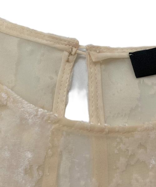 edition（エディション）edition (エディション) シアーオパール ロングスリープ　ロングスリーブカットソー　ブラウス　セレモニー　日本製 アイボリー サイズ:36の古着・服飾アイテム