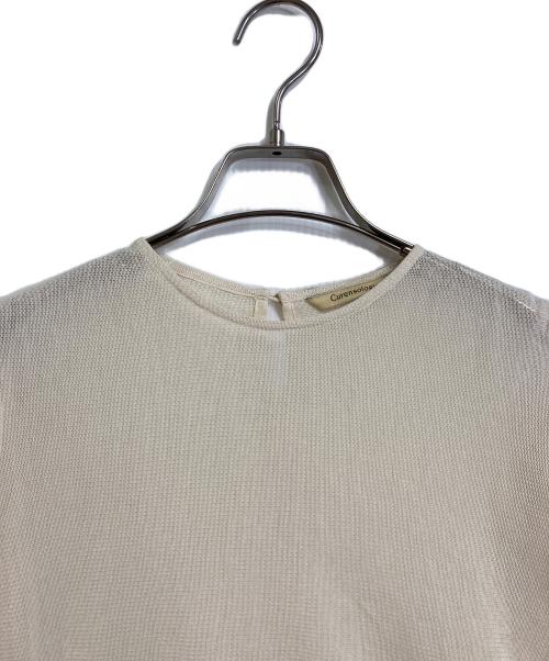 Curensology（カレンソロジー）Curensology (カレンソロジー) コットンチュールブラウス　長袖ブラウス　長袖カットソー　ロングスリーブカットソー　日本製 ベージュ サイズ:実寸参照の古着・服飾アイテム
