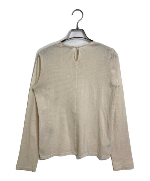 Curensology（カレンソロジー）Curensology (カレンソロジー) コットンチュールブラウス　長袖ブラウス　長袖カットソー　ロングスリーブカットソー　日本製 ベージュ サイズ:実寸参照の古着・服飾アイテム