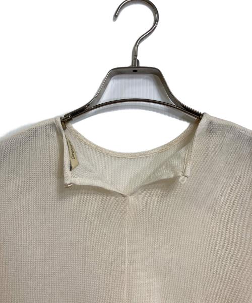 Curensology（カレンソロジー）Curensology (カレンソロジー) コットンチュールブラウス　長袖ブラウス　長袖カットソー　ロングスリーブカットソー　日本製 ベージュ サイズ:実寸参照の古着・服飾アイテム