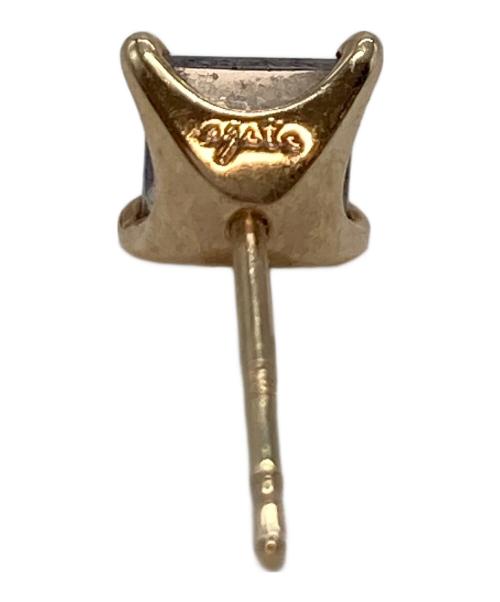 agete（アガット）agete (アガット) K10ピアス　スクエアピアス ゴールド×ピンク サイズ:実寸参照の古着・服飾アイテム