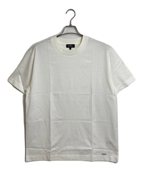 A.P.C.（アーペーセー）A.P.C. (アーペーセー) 刺繍ロゴTシャツ　コットンシャツ ホワイト サイズ:Lの古着・服飾アイテム