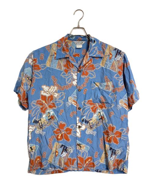LAND OF ALOHA（ランド オブ アロハ）land of aloha (ランド オブ アロハ) 【古着】アロハシャツ　半袖シャツ　柄シャツ　USA製 ブルー サイズ:実寸参照の古着・服飾アイテム