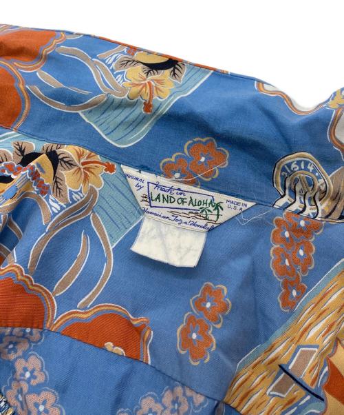 LAND OF ALOHA（ランド オブ アロハ）land of aloha (ランド オブ アロハ) 【古着】アロハシャツ　半袖シャツ　柄シャツ　USA製 ブルー サイズ:実寸参照の古着・服飾アイテム