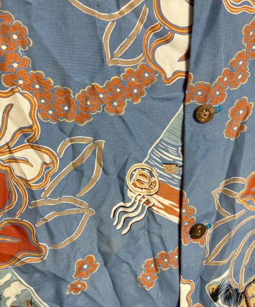 LAND OF ALOHA（ランド オブ アロハ）land of aloha (ランド オブ アロハ) 【古着】アロハシャツ　半袖シャツ　柄シャツ　USA製 ブルー サイズ:実寸参照の古着・服飾アイテム